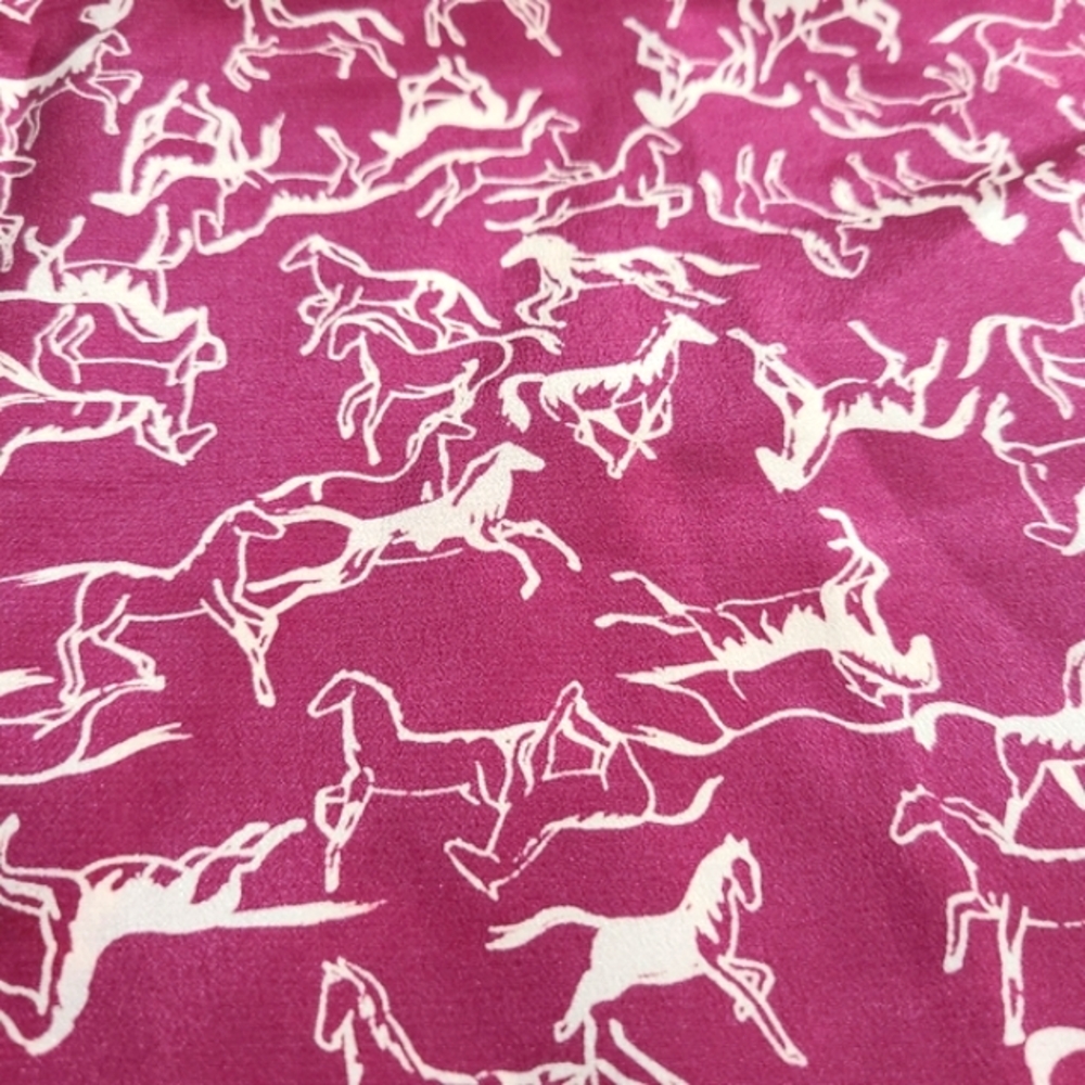 Horses Double Sided Crafting Sewing Quilting Screen Print Woven Blended Fabric